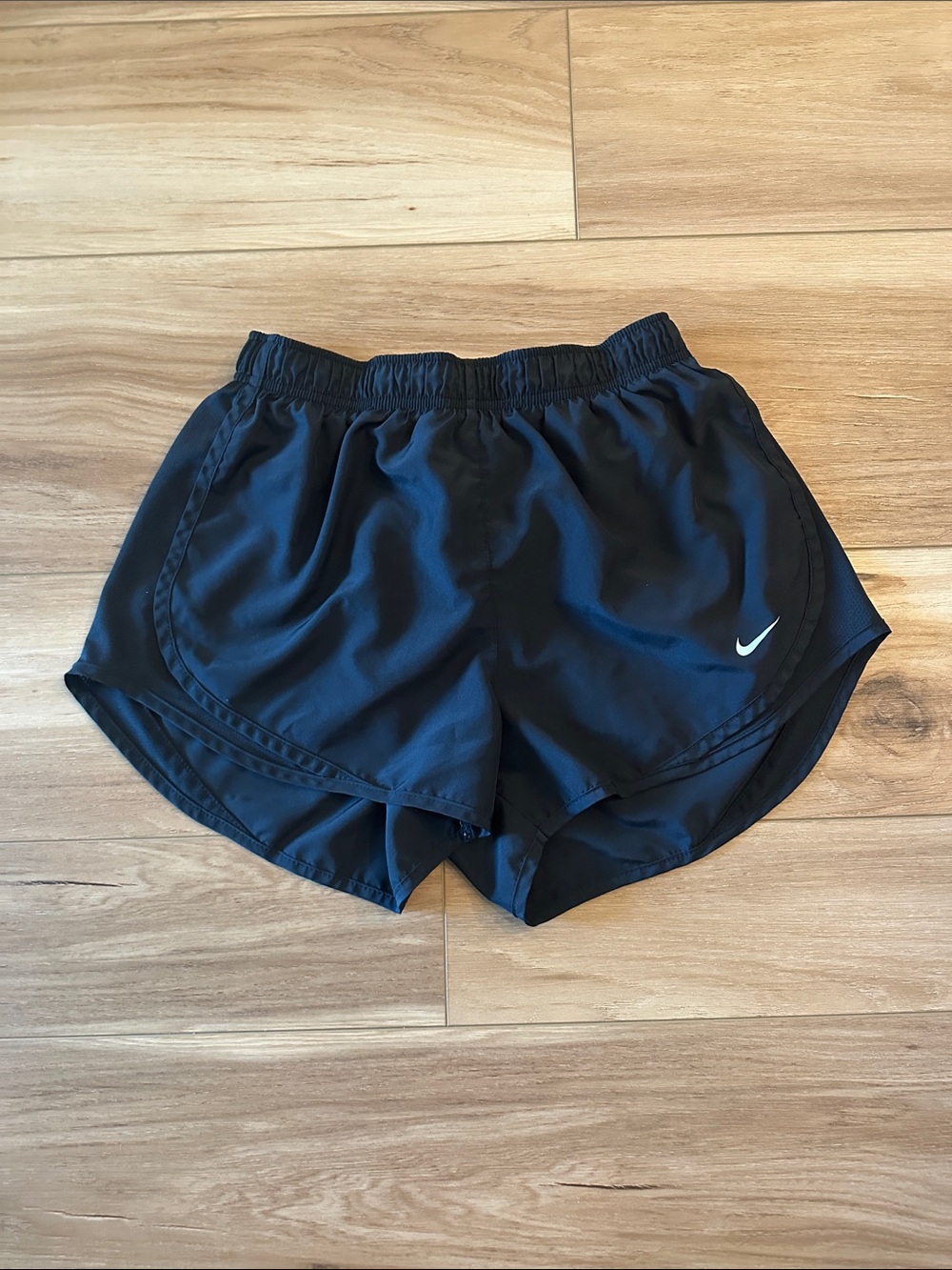 Nike Women’s Black Athletic Running Shorts with White Swoosh 2 pairs - Picture 2 of 6